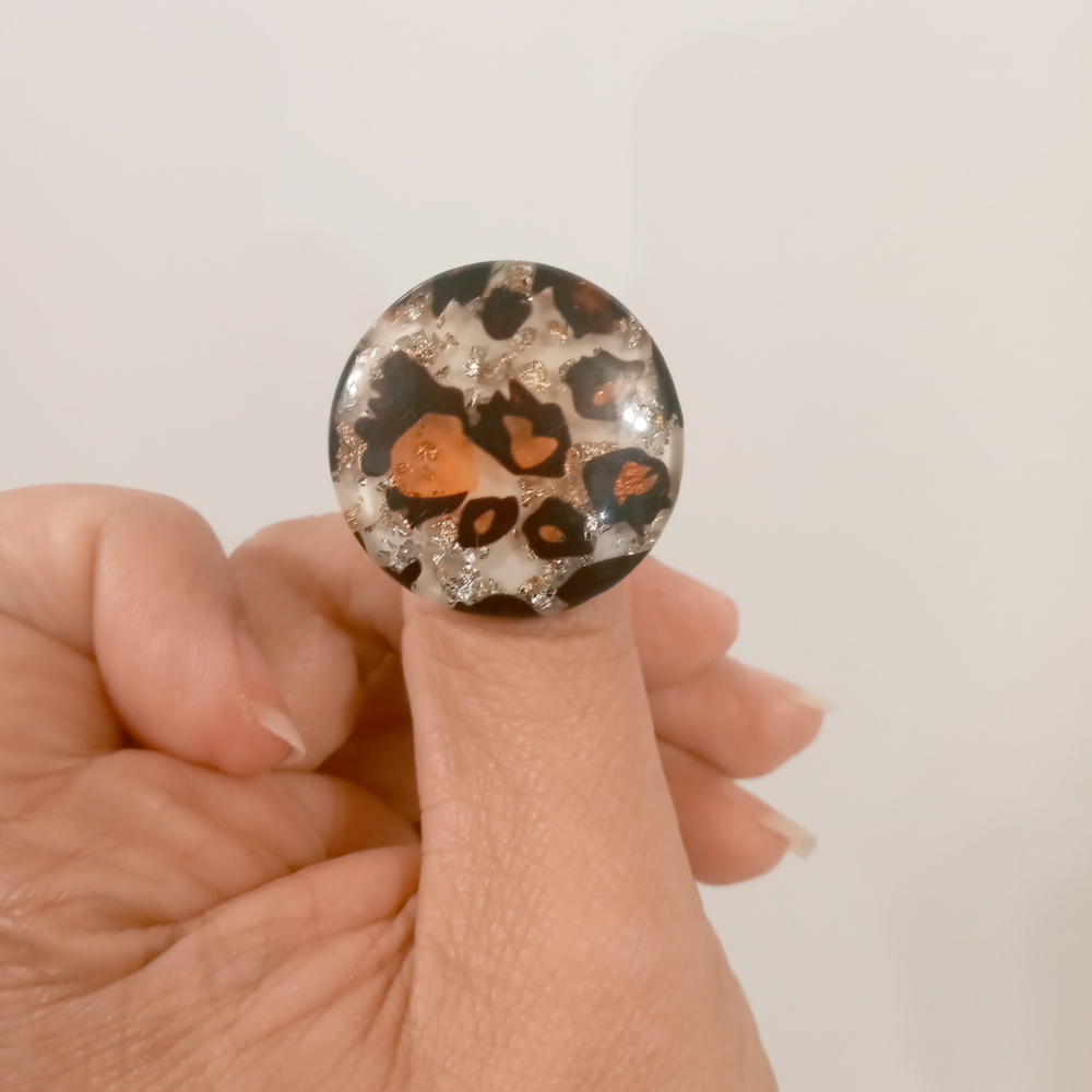 Vintage Leopard Print Statement Ring - image 4